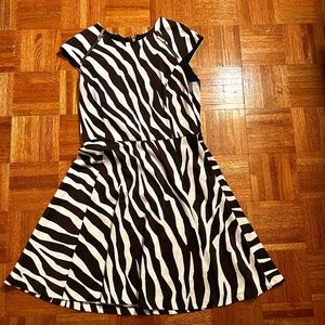 Black & White Zebra print Michael Koss Zebra dress Size 10
